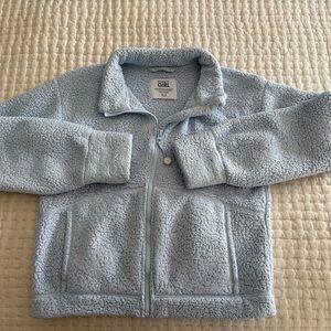 Athleta Girl Soft Blue Sherpa jacket, girls XL (14)